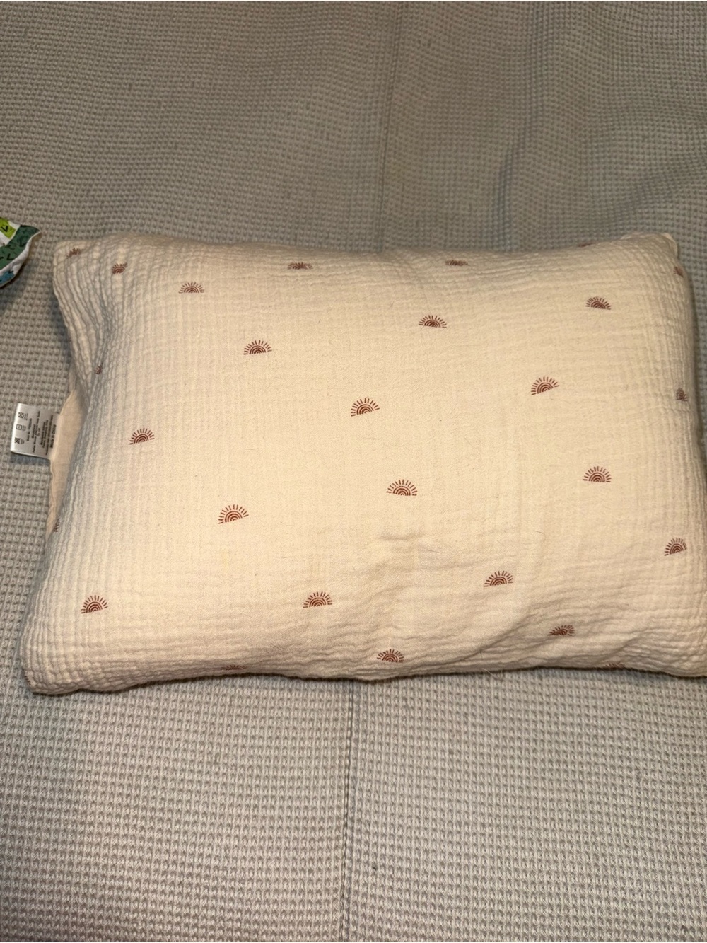 Toddler Pillow with Rust Sunburst